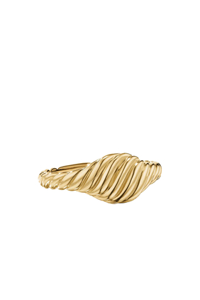 Mini Cable Pinky Ring, 18k Gold